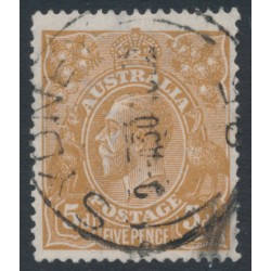 AUSTRALIA - 1917 5d brown KGV, 'spear in neck' [1R54], used – ACSC # 123Cvc