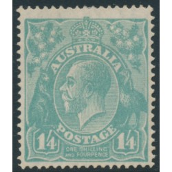 AUSTRALIA - 1927 1/4 greenish blue KGV, SM watermark, perf. 14¼:14, MH – ACSC # 129A