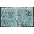 AUSTRALIA - 1928 1/4 blue KGV, SM wmk, perf. 13½:12½, 'thick 1', used – ACSC # 130An