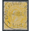 AUSTRALIA - 1916 4d lemon-yellow KGV, single watermark, used – ACSC # 110C