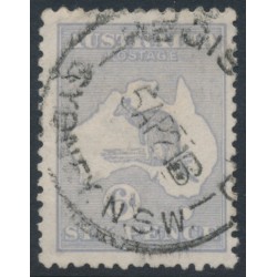 AUSTRALIA - 1915 6d milky greyish blue Kangaroo, die II, 3rd watermark, used – ACSC # 19F
