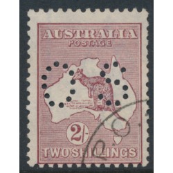 AUSTRALIA - 1924 2/- maroon Kangaroo, 3rd watermark, perf. OS, CTO – ACSC # 38Awc