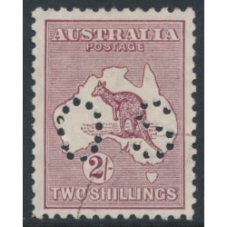 AUSTRALIA - 1929 2/- maroon Kangaroo, SM watermark, perf. OS, CTO – ACSC # 39Awa