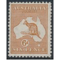 AUSTRALIA - 1932 6d chestnut Kangaroo, CofA watermark, MH – ACSC # 23A