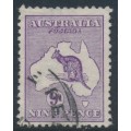 AUSTRALIA - 1913 9d violet Kangaroo, 1st watermark, used – ACSC # 24A