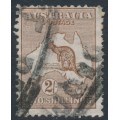 AUSTRALIA - 1913 2/- brown Kangaroo, 1st watermark, used – ACSC # 35A