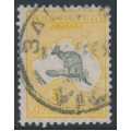 AUSTRALIA - 1929 5/- grey/yellow-orange Kangaroo, SM watermark, used – ACSC # 45A