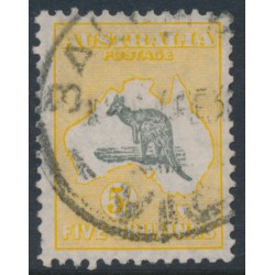 AUSTRALIA - 1929 5/- grey/yellow-orange Kangaroo, SM watermark, used – ACSC # 45A