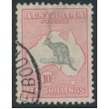 AUSTRALIA - 1932 10/- grey/rose-crimson Kangaroo, CofA watermark, used – ACSC # 50B