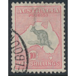 AUSTRALIA - 1932 10/- grey/rose-crimson Kangaroo, CofA watermark, used – ACSC # 50B