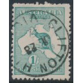 AUSTRALIA - 1916 1/- deep blue-green [aniline] Kangaroo, die II, 3rd watermark, used – ACSC # 32E