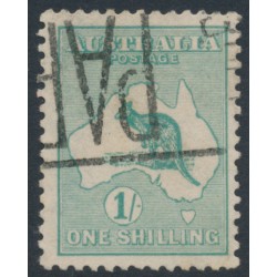 AUSTRALIA - 1915 1/- green Kangaroo, 2nd watermark, used – ACSC # 31A