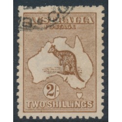 AUSTRALIA - 1916 2/- red-brown (aniline) Kangaroo, 3rd watermark, used – ACSC # 37G