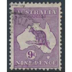 AUSTRALIA - 1916 9d violet Kangaroo, die II, inverted 3rd watermark, used – ACSC # 26Aa