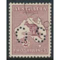 AUSTRALIA - 1929 2/- maroon Kangaroo, SM watermark, perf. OS, CTO – ACSC # 39Awa