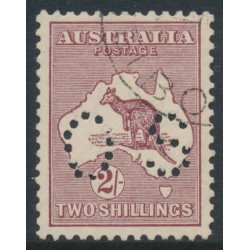 AUSTRALIA - 1929 2/- maroon Kangaroo, SM watermark, perf. OS, CTO – ACSC # 39Awa