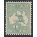 AUSTRALIA - 1929 1/- emerald Kangaroo, SM watermark, MH – ACSC # 34C