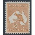 AUSTRALIA - 1932 6d chestnut Kangaroo, CofA watermark, MH – ACSC # 23A