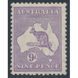 AUSTRALIA - 1932 9d violet Kangaroo, CofA watermark, MH – ACSC # 29A