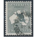 AUSTRALIA - 1913 2d very deep grey Kangaroo, 1st watermark, T-perfin, used – ACSC # 5C