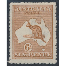 AUSTRALIA - 1923 6d chestnut Kangaroo, 3rd watermark, MH – ACSC # 21A