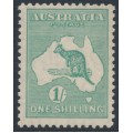 AUSTRALIA - 1929 1/- emerald Kangaroo, SM watermark, MH – ACSC # 34C