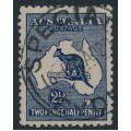 AUSTRALIA - 1917 2½d intense indigo Kangaroo, 3rd watermark, used – ACSC # 11D