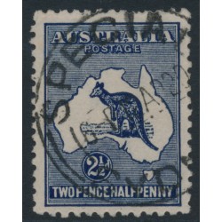 AUSTRALIA - 1917 2½d intense indigo Kangaroo, 3rd watermark, used – ACSC # 11D