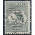 AUSTRALIA - 1913 2d grey Kangaroo, 1st watermark, used – ACSC # 5A