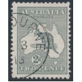 AUSTRALIA - 1913 2d grey Kangaroo, 1st watermark, CTO – ACSC # 5Awb