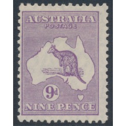 AUSTRALIA - 1929 9d violet Kangaroo, SM watermark, MH – ACSC # 28A