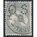 AUSTRALIA - 1913 2d slate Kangaroo, 1st watermark, perf. small OS, used – ACSC # 5Dbc