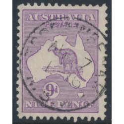 AUSTRALIA - 1915 9d violet Kangaroo, 2nd watermark, used – ACSC # 25A
