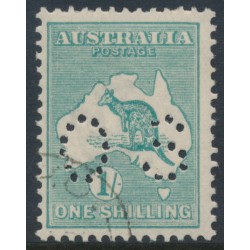AUSTRALIA - 1920 1/- green Kangaroo, die IIB, 3rd watermark, perf. OS, CTO – ACSC # 33Awa