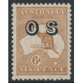 AUSTRALIA - 1932 6d chestnut Kangaroo, SM watermark, o/p OS, MH – ACSC # 22A(OS)