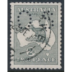 AUSTRALIA - 1913 2d deep grey Kangaroo, perf. small OS, used – ACSC # 5Bbc