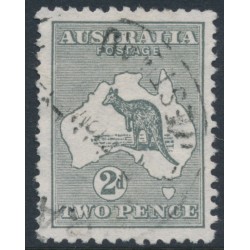 AUSTRALIA - 1913 2d grey Kangaroo, inverted 1st watermark, used – ACSC # 5Aa