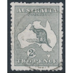 AUSTRALIA - 1913 2d grey Kangaroo, inverted 1st watermark, used – ACSC # 5Aa