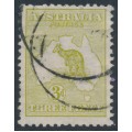 AUSTRALIA - 1913 3d pale olive-green Kangaroo, die II, 1st watermark, used – ACSC # 12F