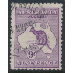 AUSTRALIA - 1913 9d deep violet Kangaroo, 1st watermark, used – ACSC # 24C