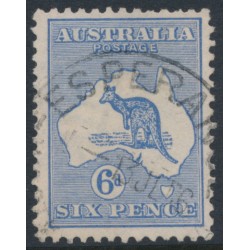 AUSTRALIA - 1915 6d deep ultramarine Kangaroo, 2nd watermark, used – ACSC # 18B