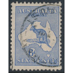 AUSTRALIA - 1915 6d deep ultramarine Kangaroo, 2nd watermark, used – ACSC # 18B