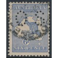 AUSTRALIA - 1915 6d ultramarine Kangaroo, 2nd watermark, perf. OS, used – ACSC # 18Aba