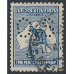 AUSTRALIA - 1917 2½d blue Kangaroo, 3rd watermark, perf. OS, used – ACSC # 11Ab