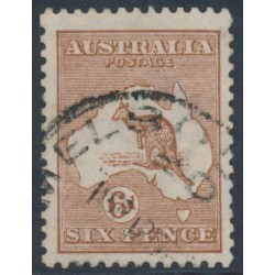 AUSTRALIA - 1923 6d chestnut Kangaroo, 3rd watermark, used – ACSC # 21A