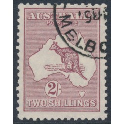 AUSTRALIA - 1929 2/- maroon Kangaroo, SM watermark, CTO – ACSC # 39Aw