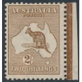 AUSTRALIA - 1913 2/- brown Kangaroo, 1st watermark, 'break in left frame', MH – ACSC # 35A(2)m