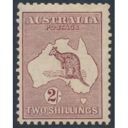 AUSTRALIA - 1929 2/- maroon Kangaroo, SM watermark, MH – ACSC # 39A