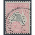 AUSTRALIA - 1932 10/- grey/rose-crimson Kangaroo, CofA watermark, used – ACSC # 50B