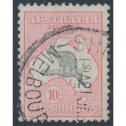 AUSTRALIA - 1932 10/- grey/rose-crimson Kangaroo, CofA watermark, used – ACSC # 50B
